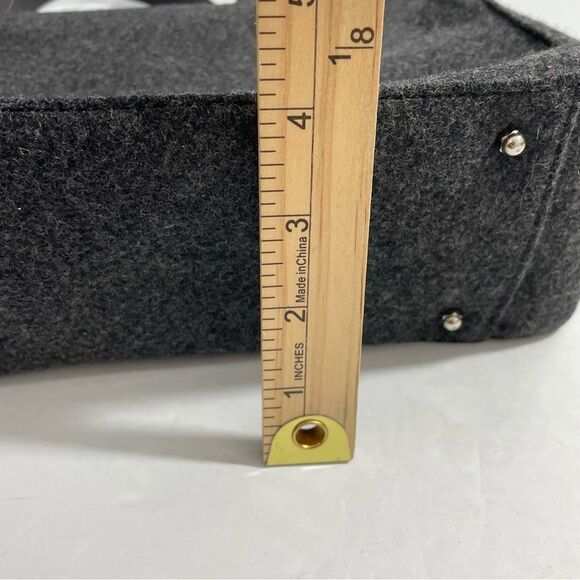 Brooks Brothers Wool Blend Small Purse Bag Dark Charcoal Gray - Picture 10 of 10